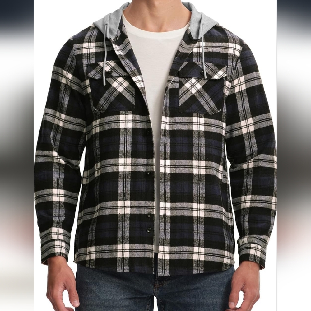 Black and Gray Lightweight Shirt Jacket
